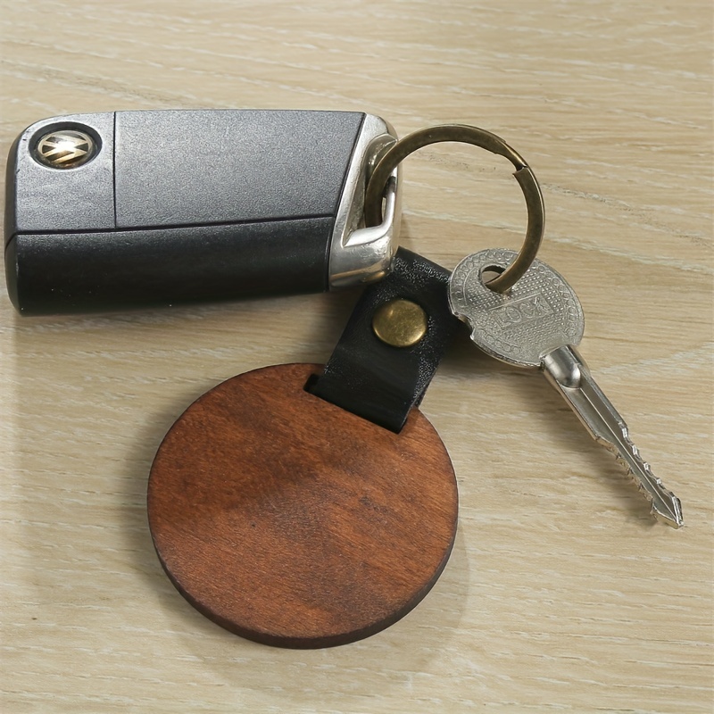 1pc Porte clés en bois massif carré accessoires de porte - Temu