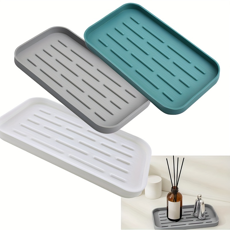 Ag Company 1 PC Light Green Silicone Sink Tray for Dish Sponge Holder | Silicone Sponge Holder for Kitchen Sink | Soap Tray for Kitchen Sink 