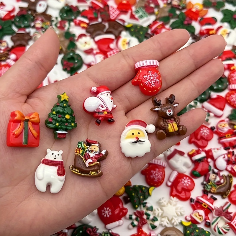 12 Grid Resin Ornaments Christmas Nail Art Patch 3d Holographic