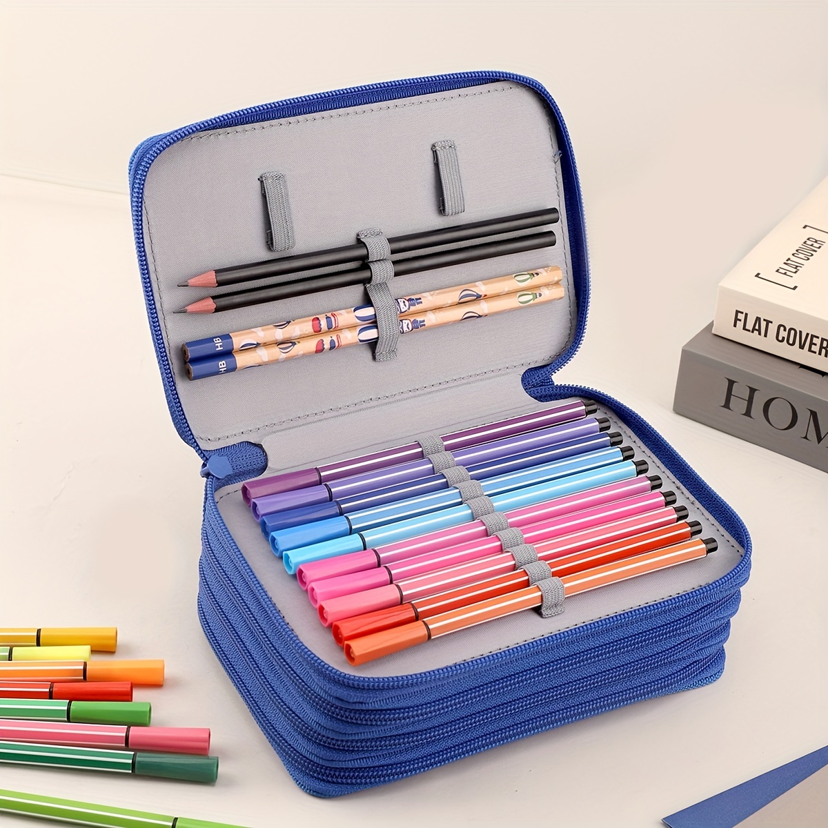 Large Capacity Pen Bag Double Side Pencil Case Students Storage
