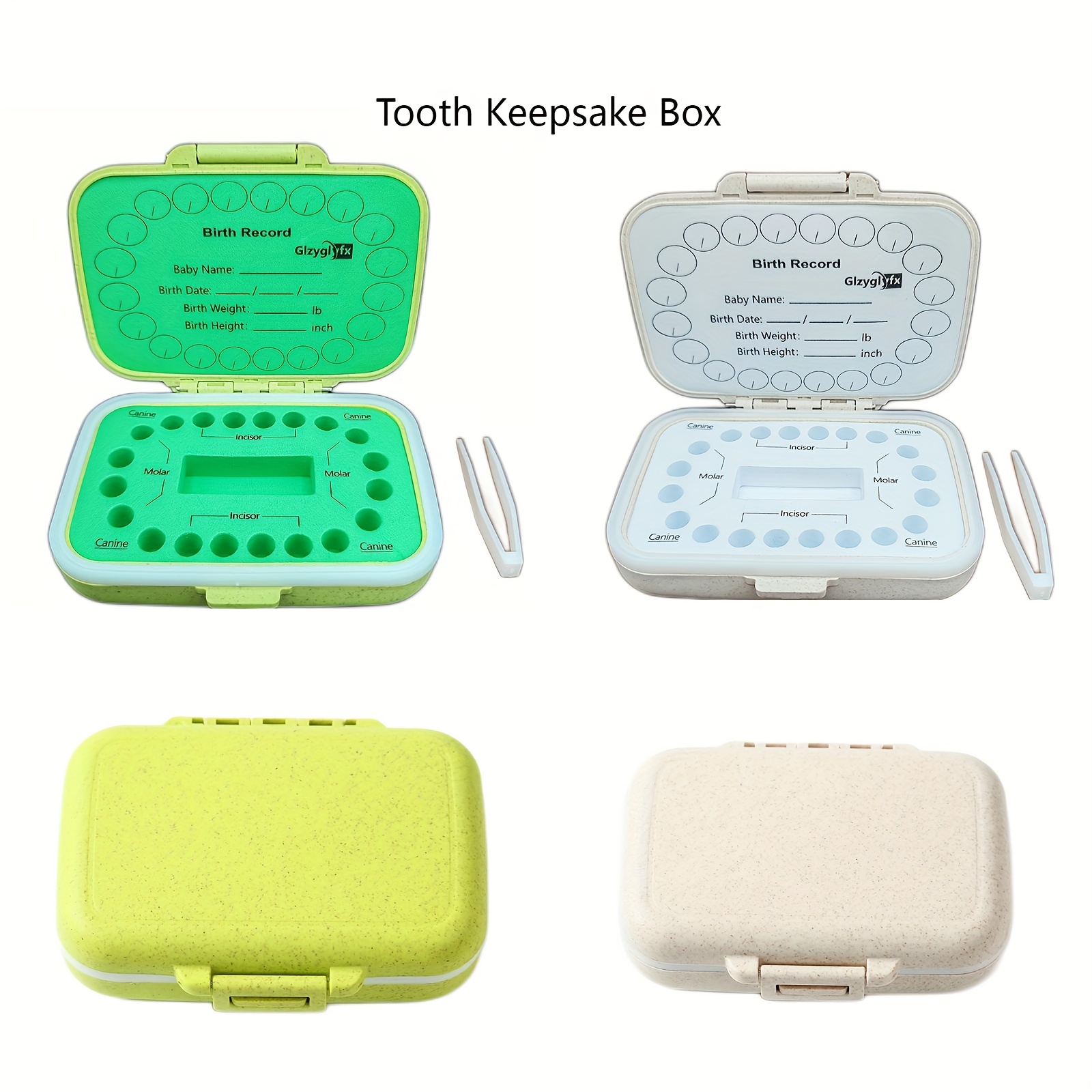 bnwent Caja de almacenamiento de dientes de bebé, caja de  dientes de bebé, organizador de dientes de leche, caja de recuerdo de  dientes de madera para niños y niñas, baby shower