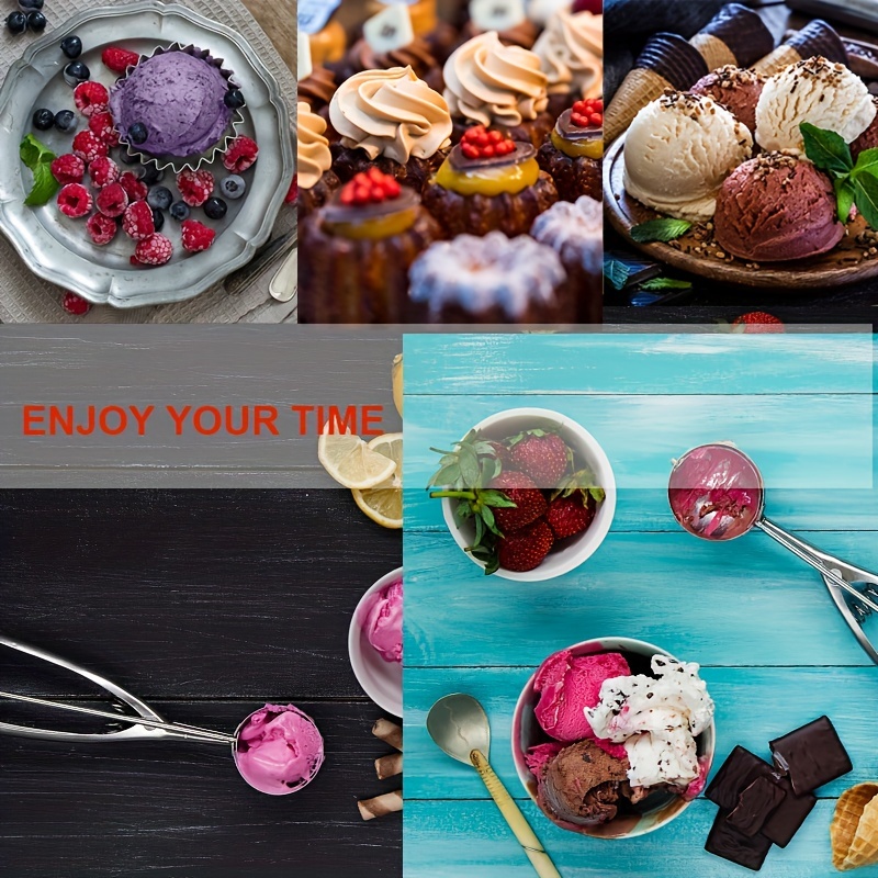 Ice Cream Scoops with Easy Trigger Stainless Steel Cookie Scoops Cookie  Dough Scoope with Trigger Cupcake Scoop Perfect Make for DIY Fruit Er,  Meat, Melon (4CM) : : Home & Kitchen