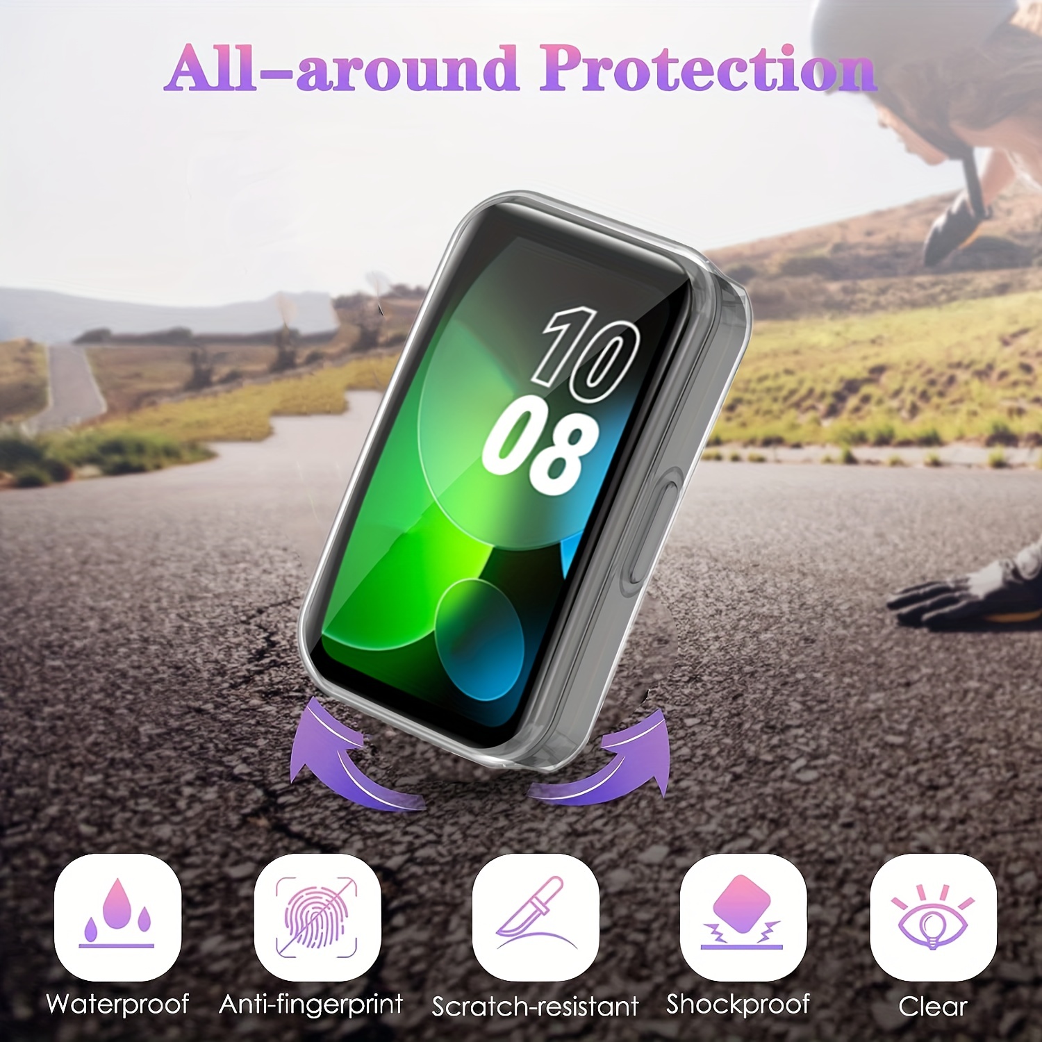 Cases Compatible with Huawei Honor Band 6/Band 7 Smartwatch Men Women Watch  Case Soft TPU Shockproof Bumper Cover Screen Protector Case for Honor Band