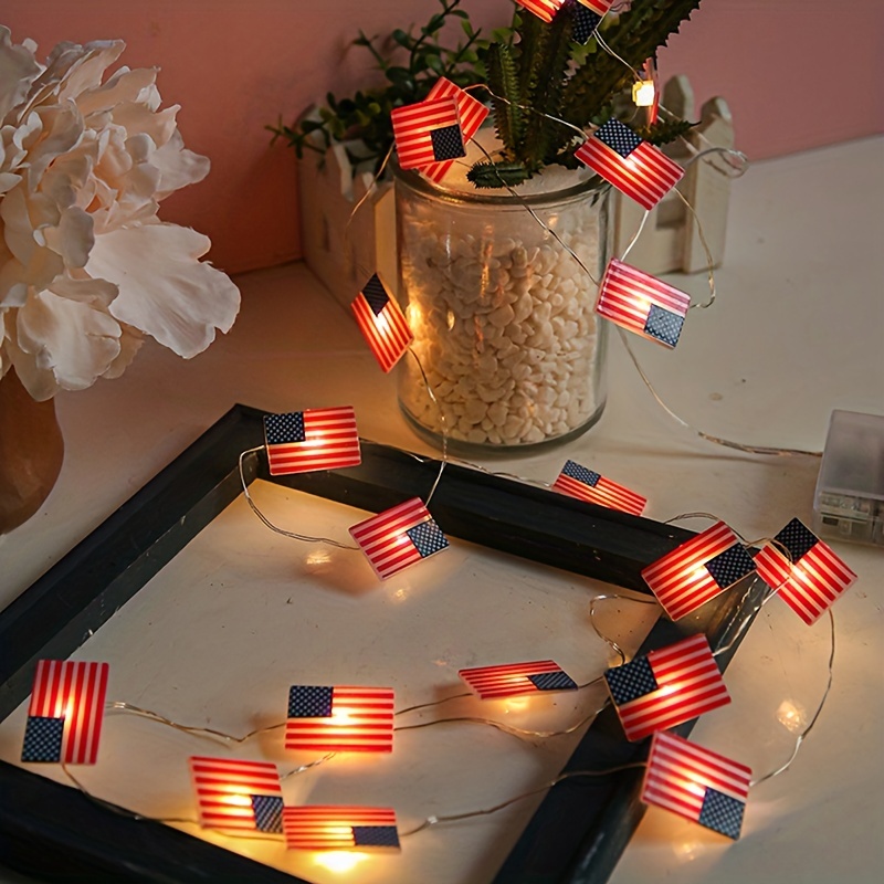 Red white and blue deals battery operated lights