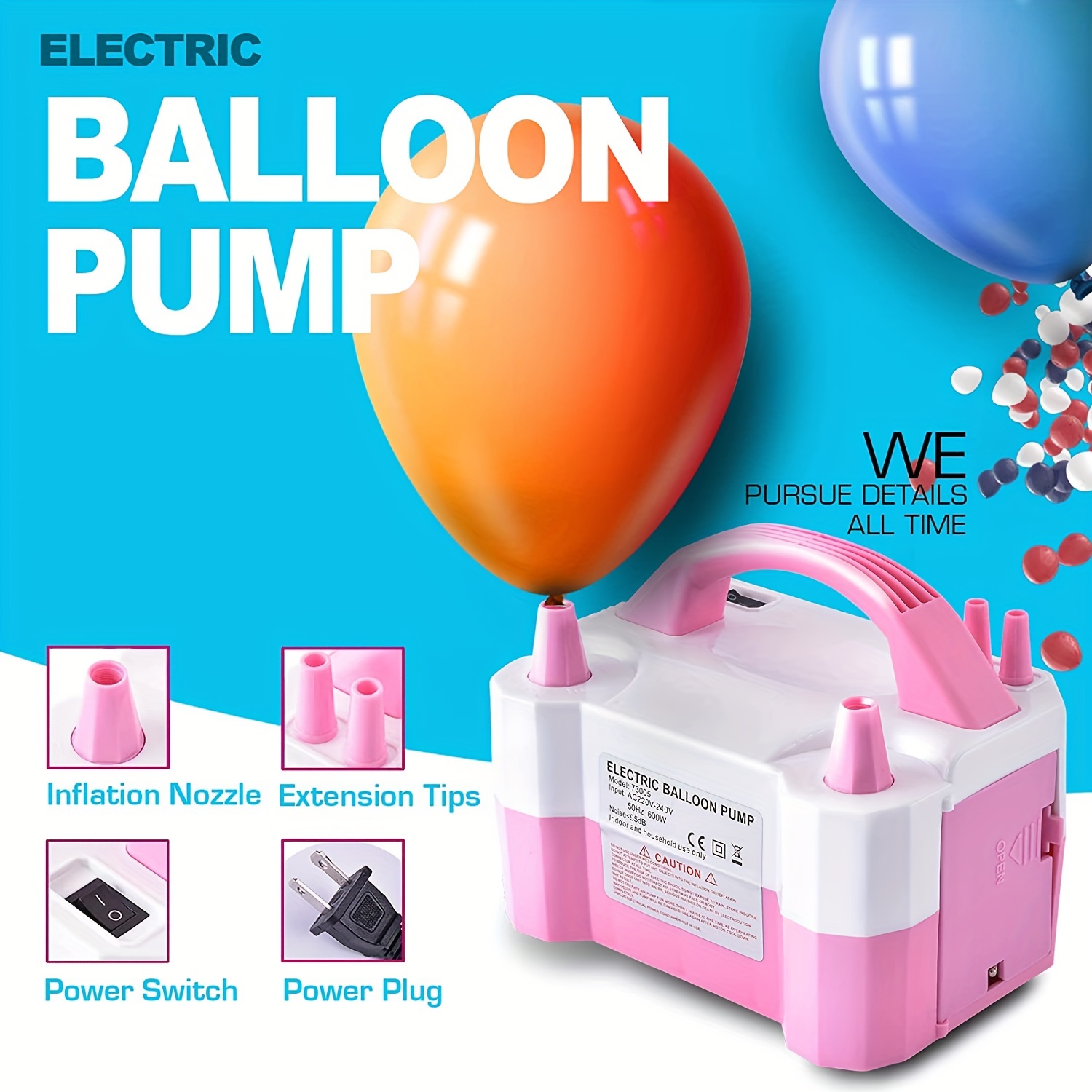 Haute qualité ballon pompe Air gonfleur main pousser portable utile ballon  accessoires pour mariage fête d'anniversaire décor fournitures