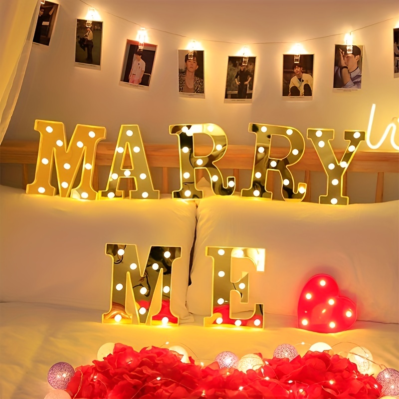 Letras luminosas de neón, letras LED de neón, letras iluminadas para  decoración de pared, Navidad, ceremonia de boda, fiesta de cumpleaños,  decoración