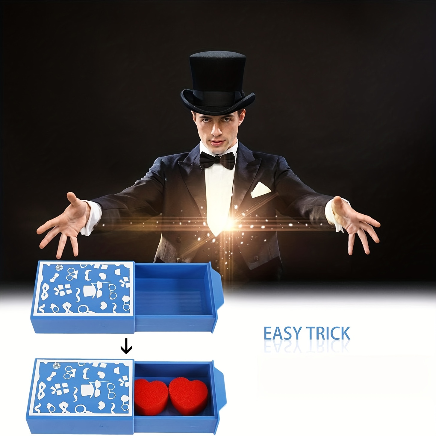 2 Set accessoires magiques enfants balle pénétrant à travers boîte magic  jouet tour de magie pour magicien professionnel prestiquant scène close-up