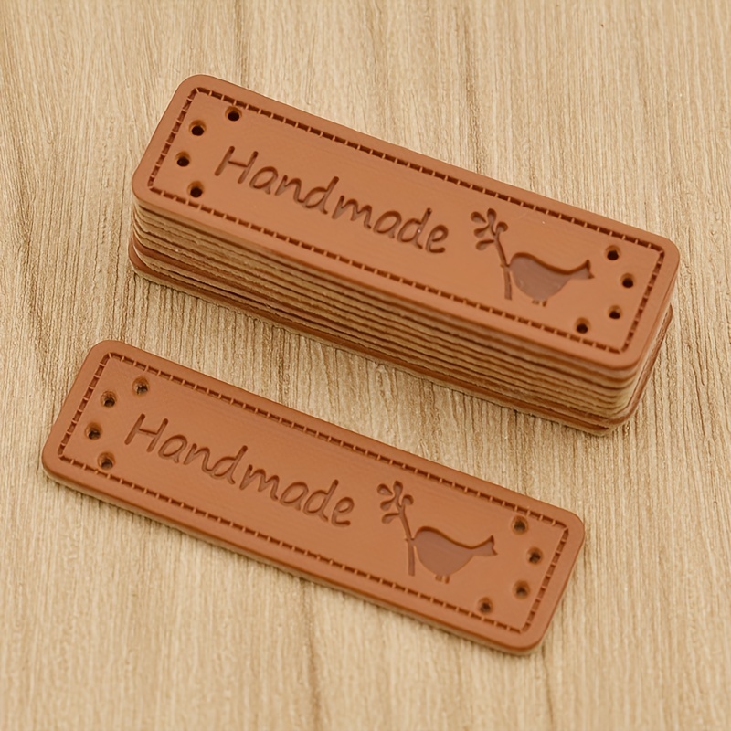 Handmade étiquette en cuir N Fait Main, 15 pièces