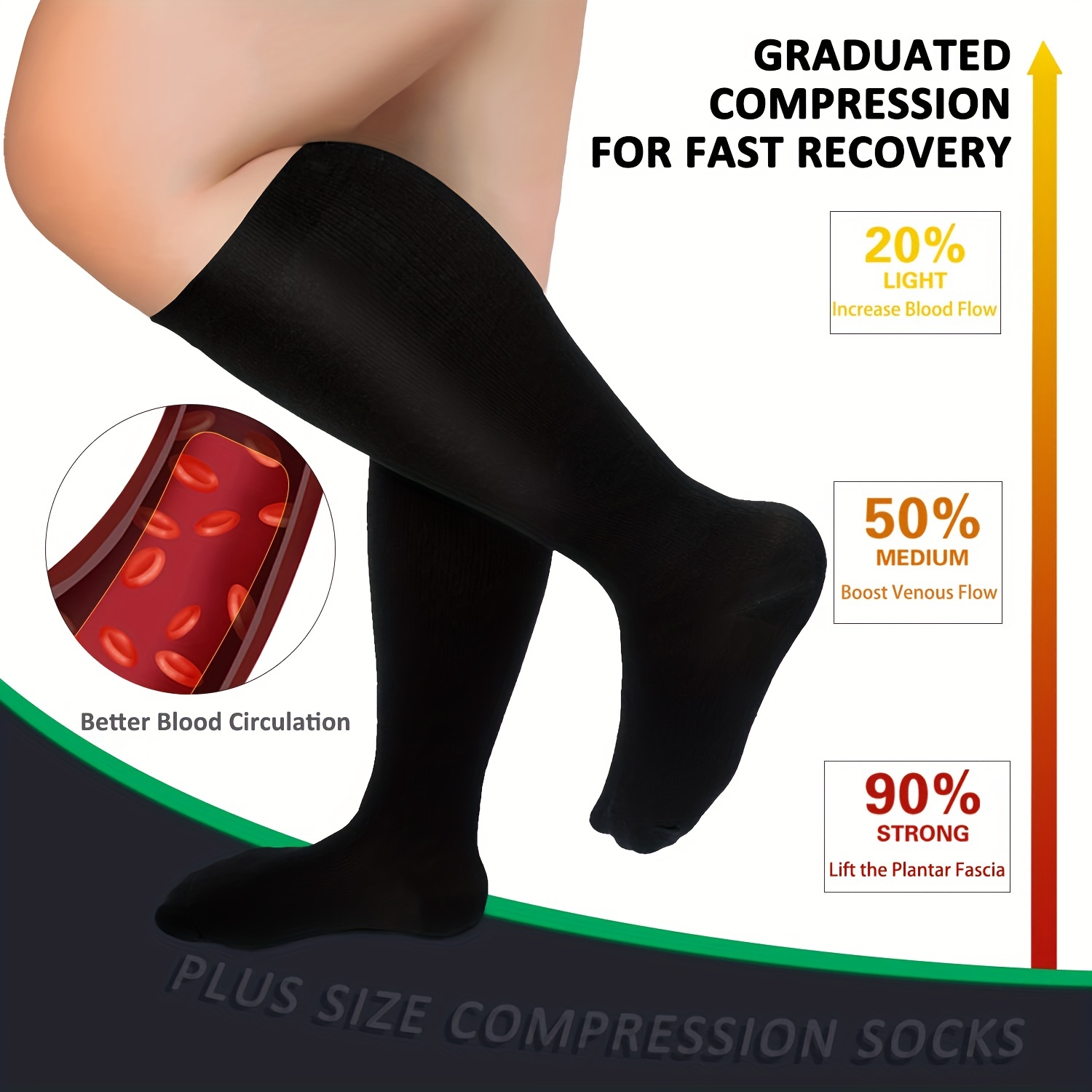  5 pares de calcetines de compresión de cobre para mujeres,  hombres, circulación de 20 a 30 mmHg, lo mejor para correr, enfermeras,  médicas, viajes durante el embarazo (01 - 5 surtidos