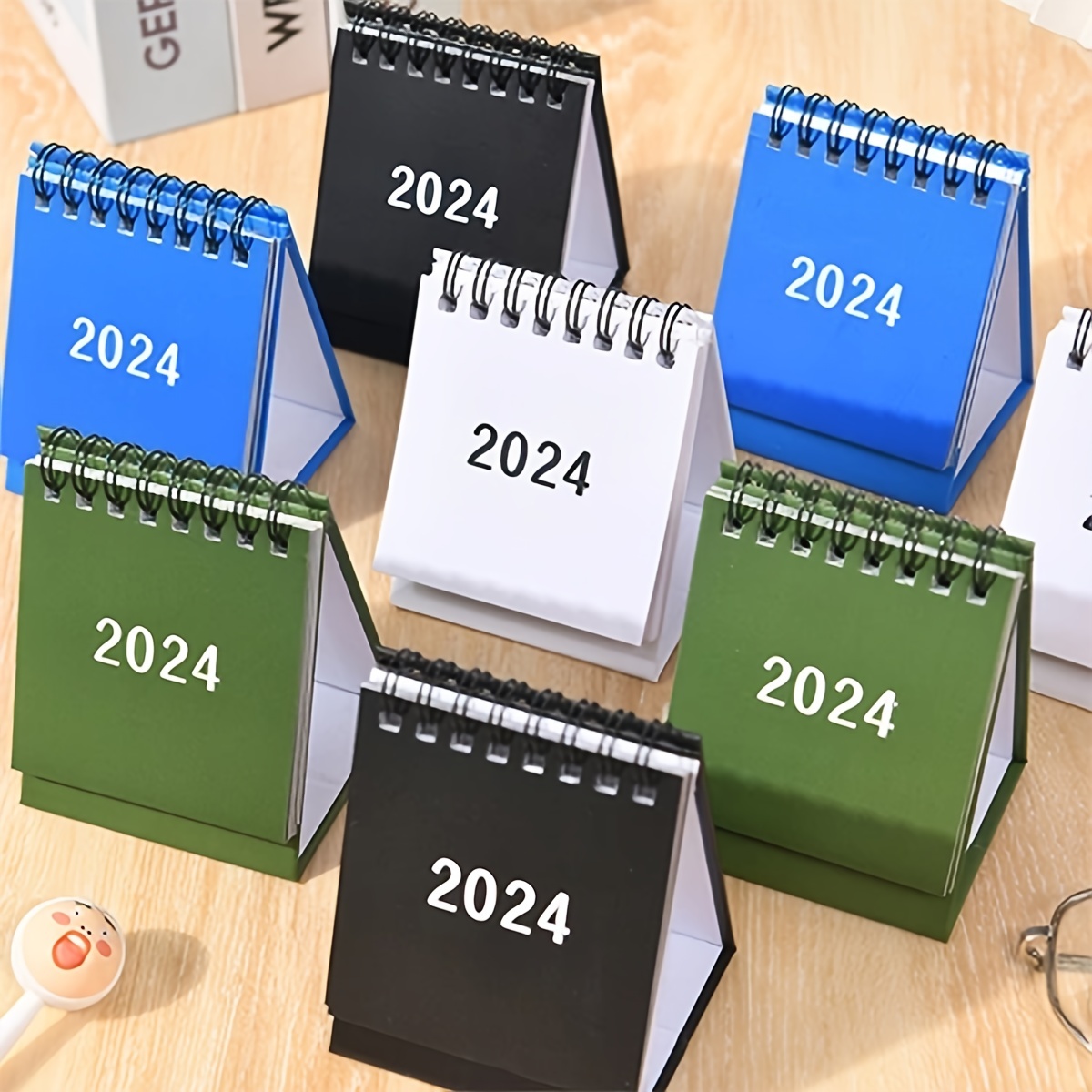 2024 Mini Desktop Stand Calendar Yearly Agenda Calendar Home - Temu