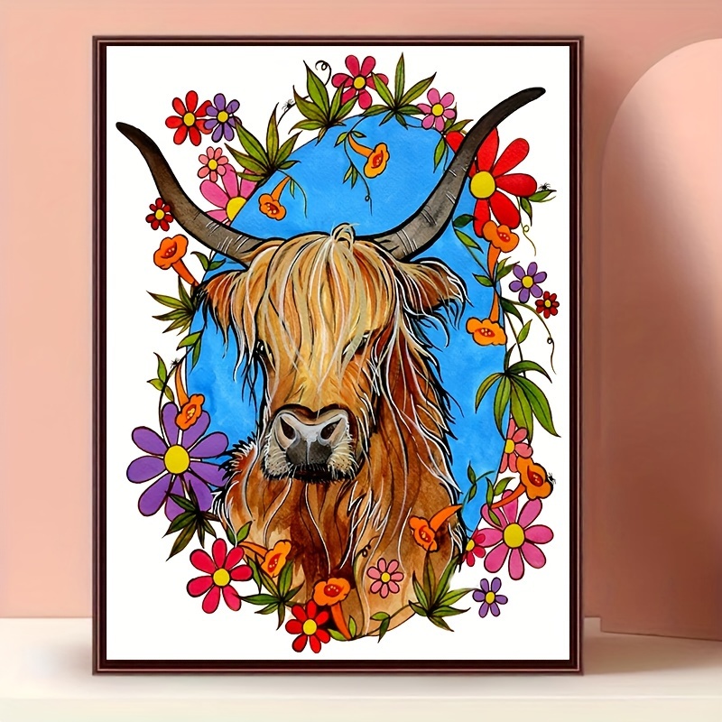 Highland Cow Diamond Painting for Adults-5D Diamond Art Kits Highland  CowFull