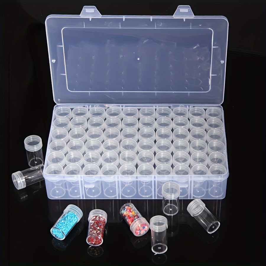 1pc Clear Jewelry Box With 60pcs Diy Jewelry Organizer Set
