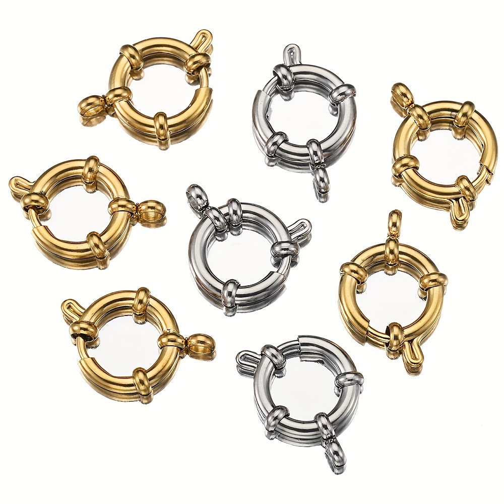 

Mingxuan 4pcs Steel Buckles, 10-18mm Clasps For Diy Bracelets & Necklaces - Connectors