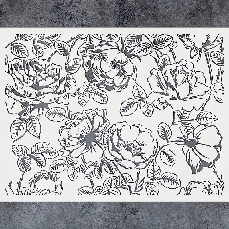 Large Flowers Wall Stencils For Painting Floral Stencils For