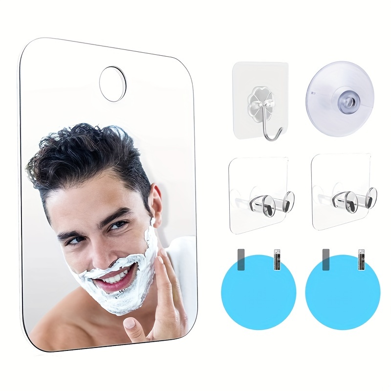 Espejo de afeitado antivaho montado en la pared con soporte para afeitadora  Ventosa Espejo de antiva Colco Espejo de ducha