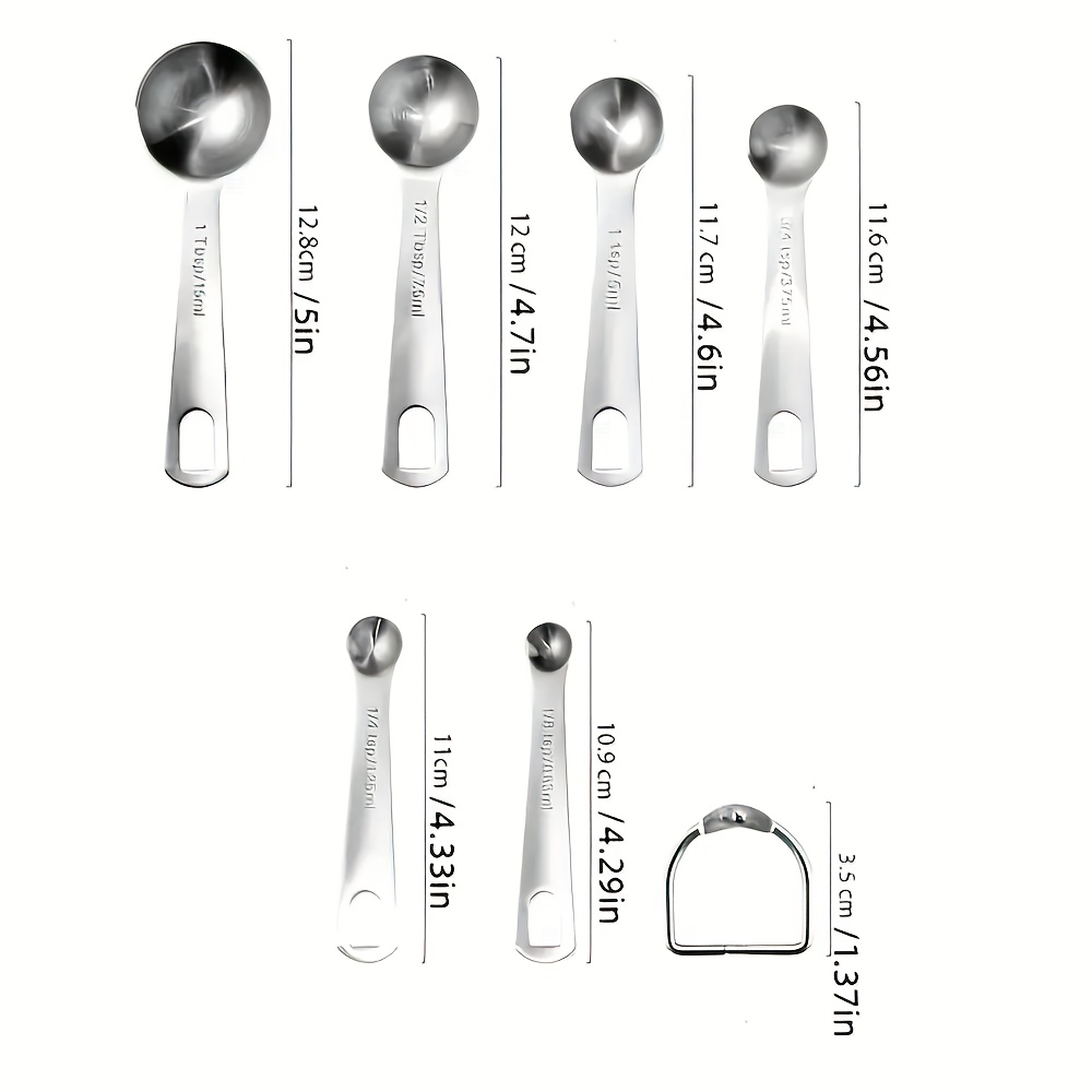 6pcs Kitchen Measuring Spoon Set Stainless Steel Tablespoon