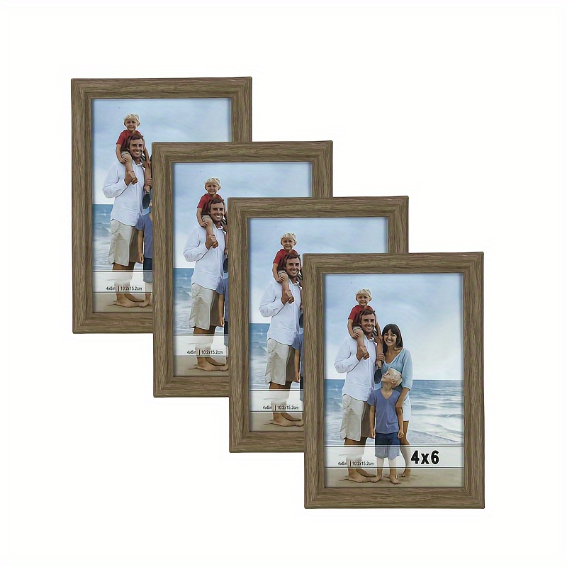 4x6 Picture Frame Wood Color/white High Definition Glass - Temu