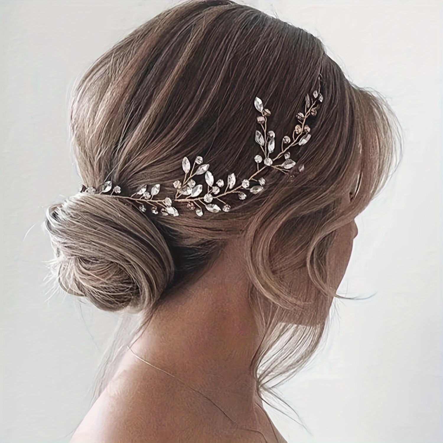 

1pc Romantic Shiny Headwear Leaf Shaped Rhinestone Beads Hair Vine Bridal Hairband Wedding Hair Accessories