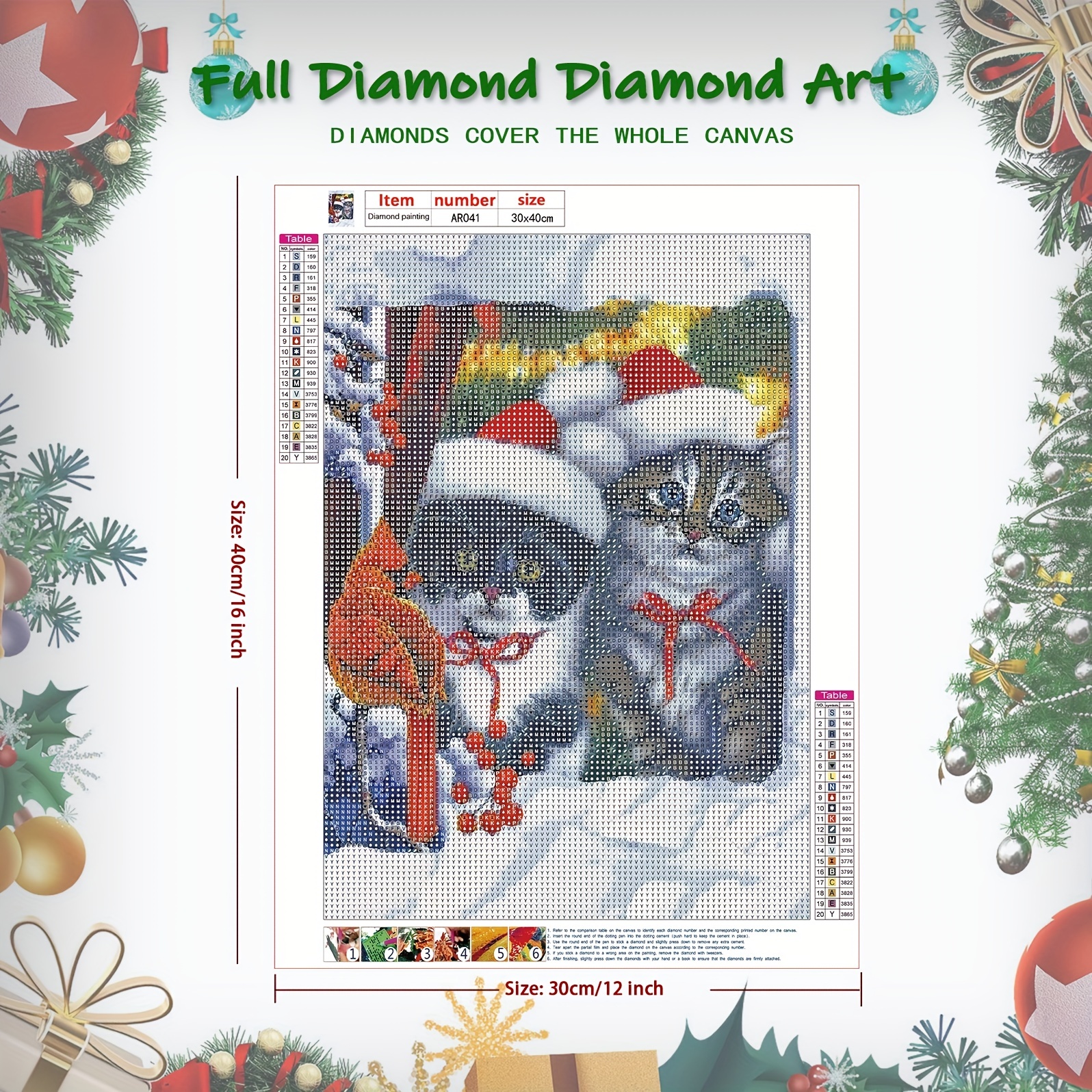 Christmas Diamond Painting Kits for Adults and Kids,5D DIY Art Craft Canvas  Picture Family Gift, 12x16 inch 