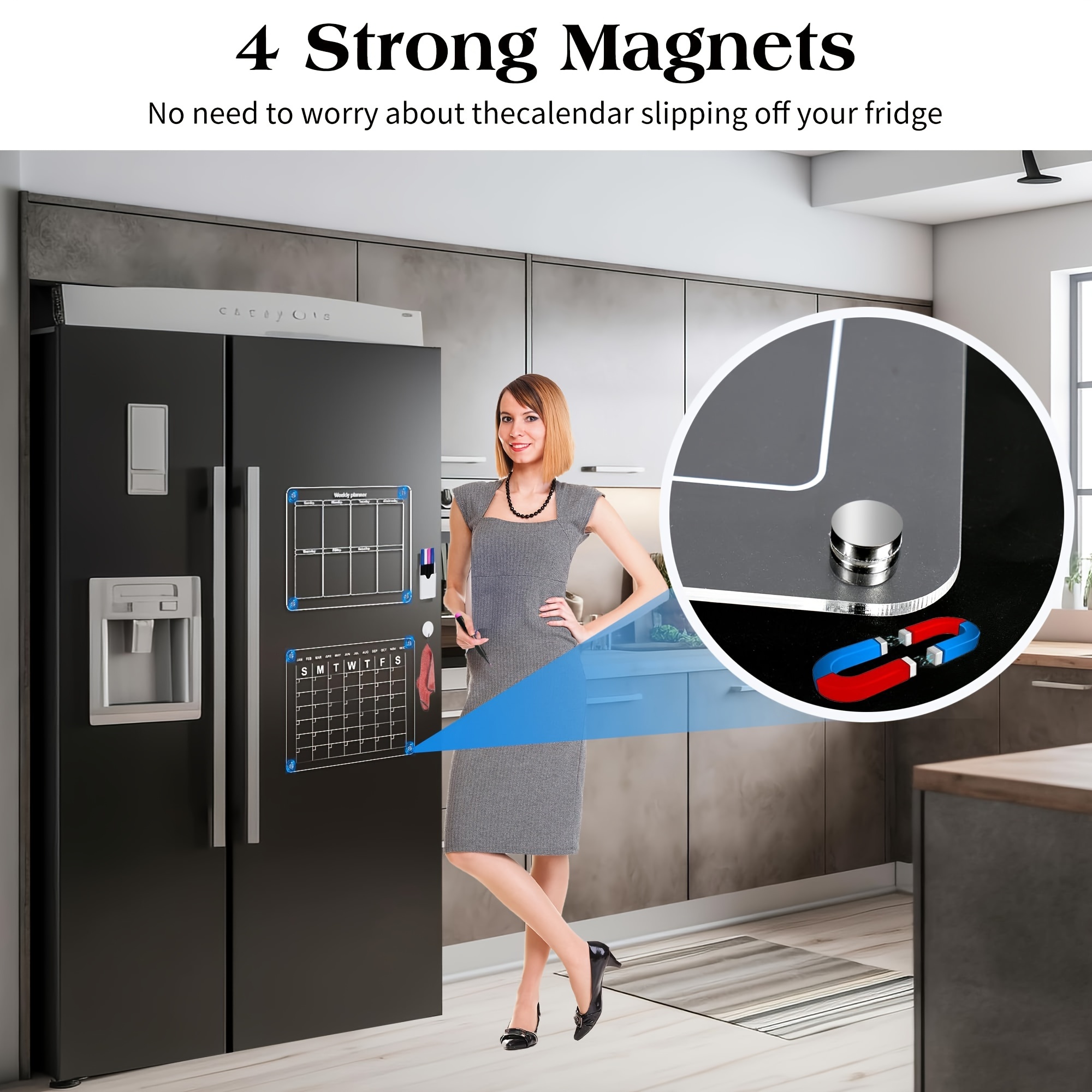 Calendrier magnétique pour frigo