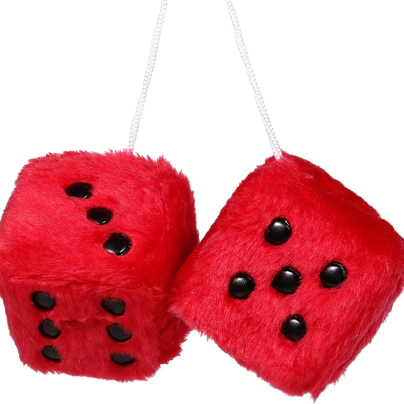 Huoge Car Dice for Mirror Plush Dice with Heart-Shaped Dots for