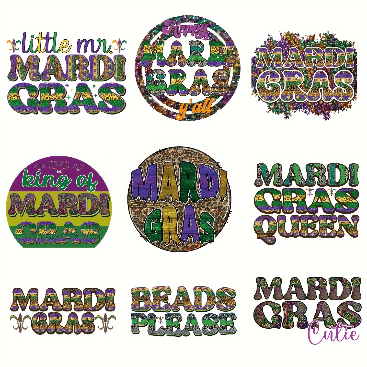 Mardi Gras Carnival Iron-On Transfer For Clothing Patches Mardi