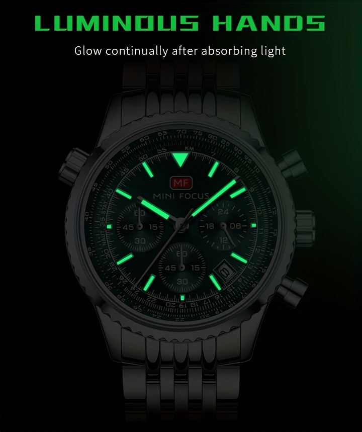 Montre Quartz Luxe Garçon - Bracelet Cuir & Acier Inox - Analogique - 43mm - Idéal Cadeau