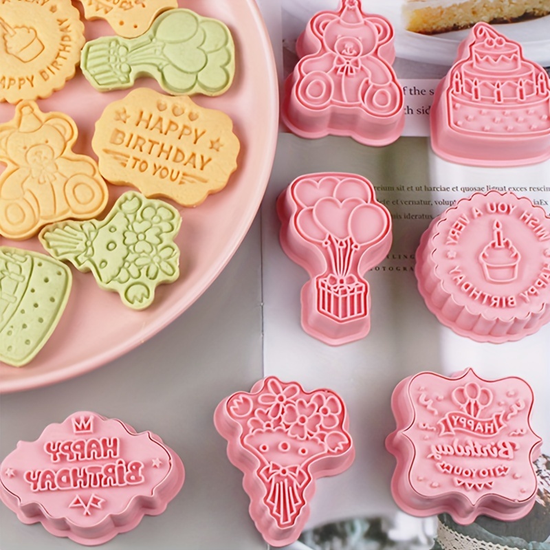 8Pcs/Set DIY Baby Theme Cartoon Cookie Embosser Cutters 3D Baby