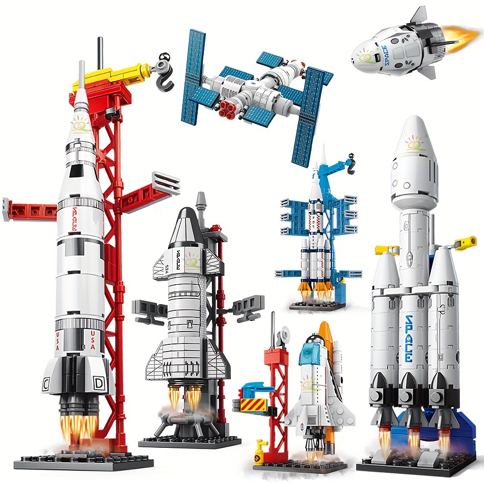 Fusée spatiale Jouet Astronaute Vaisseau spatial Jouet Enfants Éducation  précoce Jouet Cadeau d'anniversaire pour garçons Filles