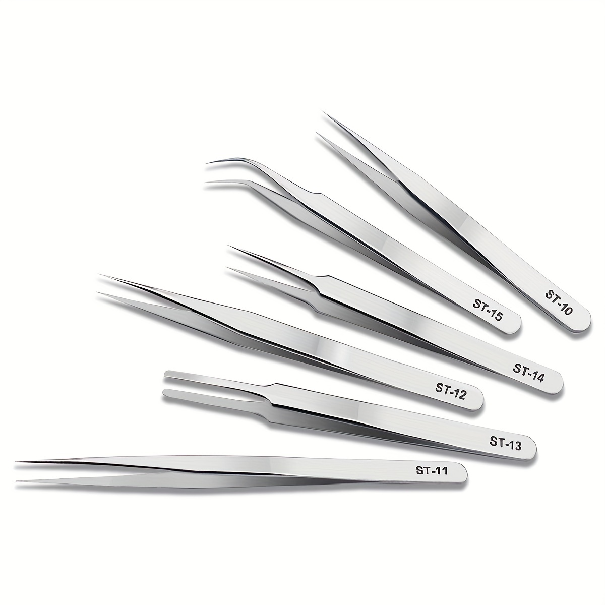 6PCS Precision Tweezers Set, Upgraded Anti-Static Stainless Steel Curved of  Tweezers, for Electronics, Laboratory Work, Jewelry-Making, Craft