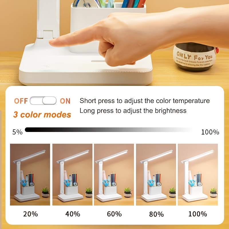 Led Desk Lamp Rechargeable Table Lamps With Usb Charging Port Temu