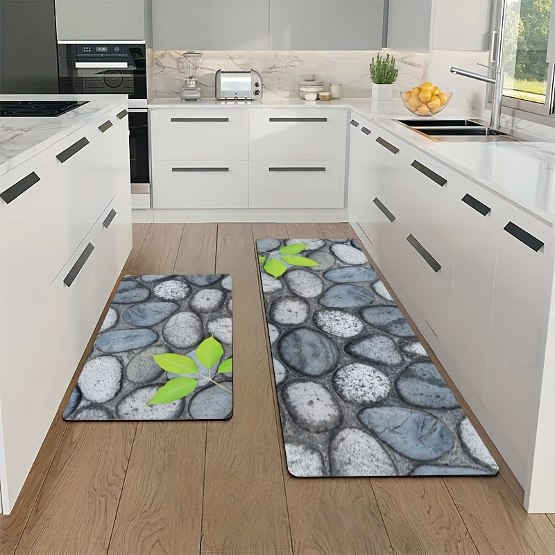 1pc Stone Path Floor Mat: Soft, Non-Slip, Oil-Proof, Waterproof & Stain  Resistant - Perfect for Kitchen, Bathroom & Home Decoration!