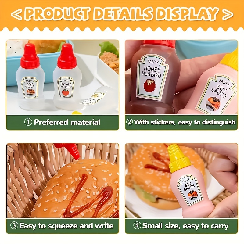 Mini Sauce Bottles Mini Ketchup Bottles Condiment Squeeze - Temu