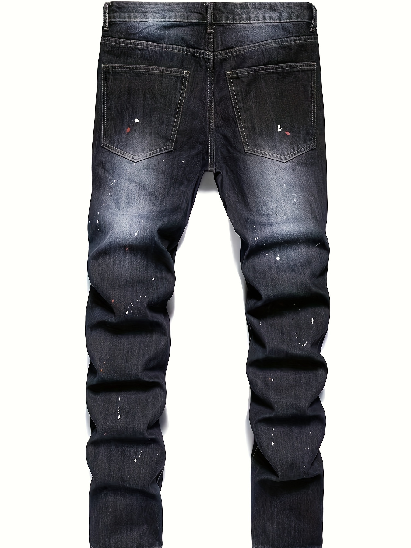 Men's Distressed Black Jeans Skinny Fit Ripped Denim Pants | FREE FAST  SHIPPING