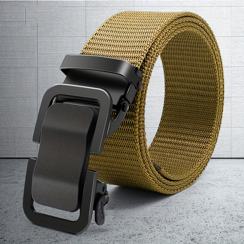 Men's Metal Automatic Buckle Casual Nylon Canvas Belt