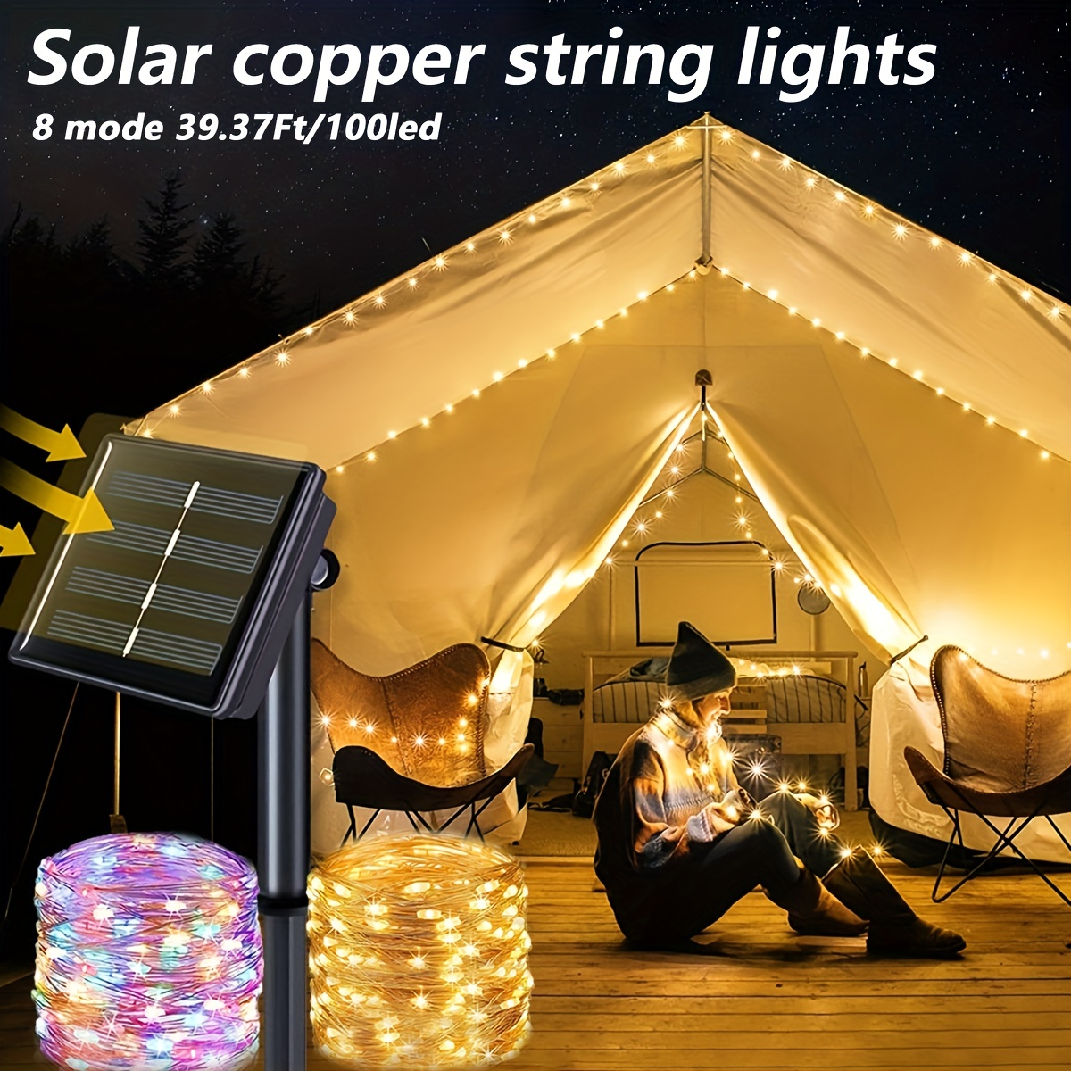 Guirlande solaire Firefly String Lights 100 LED blanc chaud