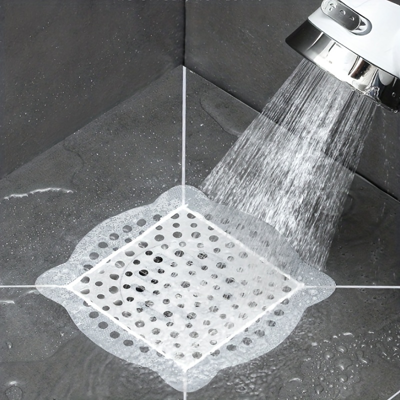 White Disposable Floor Drain Stickers Mesh Shower Drain - Temu