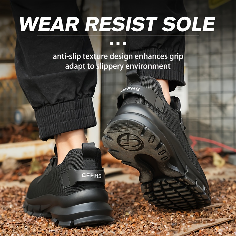 Men Breathable Steel Toe Cap Work Safety Shoes Anti-slip Steel