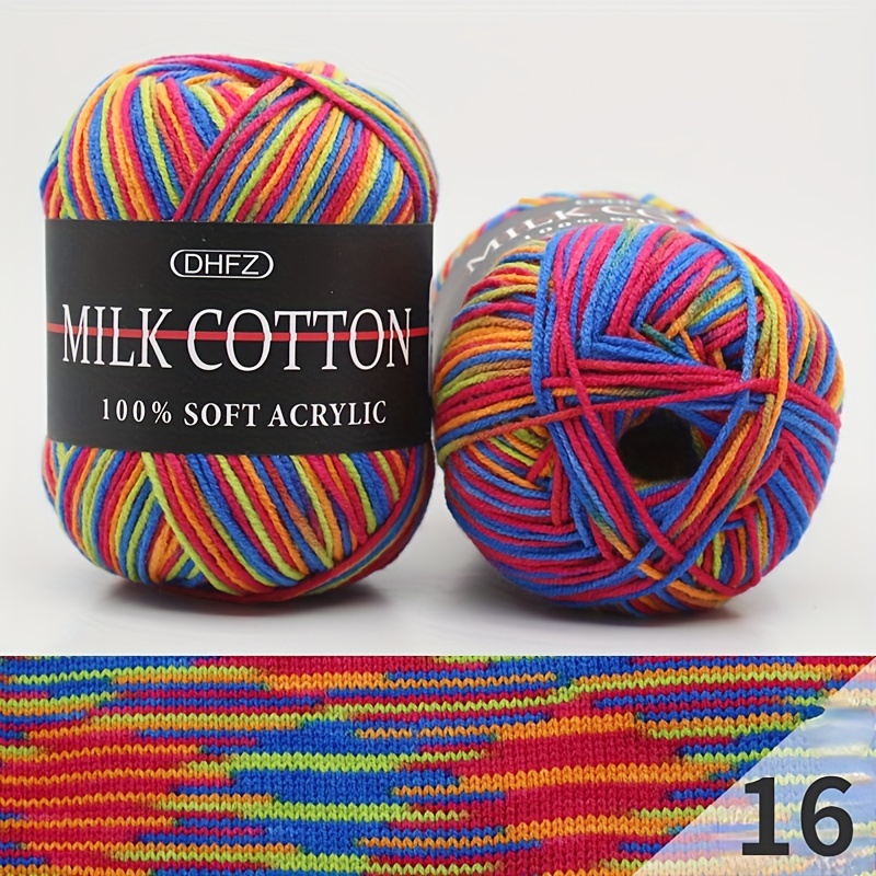 Milk Cotton 4ply Multi Color Silk Threads for Knitting Sweater Hat Dolls  Soft Warm Baby Yarn for Hand Knitting Wool Crochet Yarn - AliExpress