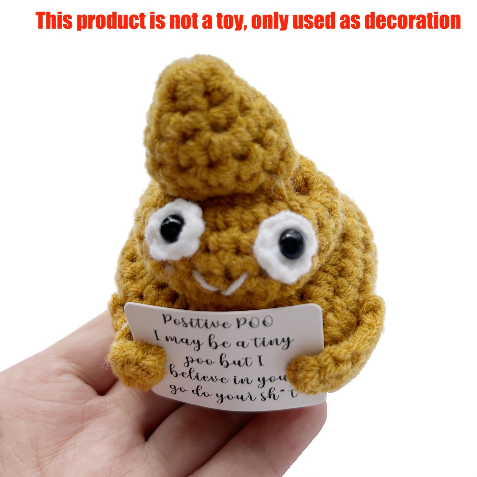 MHRYEZ Positive Potato Funny Crochet Gifts with Encouragement Card for  Cheer Up, Cute Things Birthday Gifts for Friends Valentine's Day Decoration