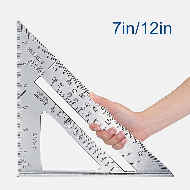 7/12 Inch Aluminum Alloy Carpenters Square Metric Triangle Ruler  Woodworking Metal Square Ruler Angle Marking Carpentry Tool - AliExpress