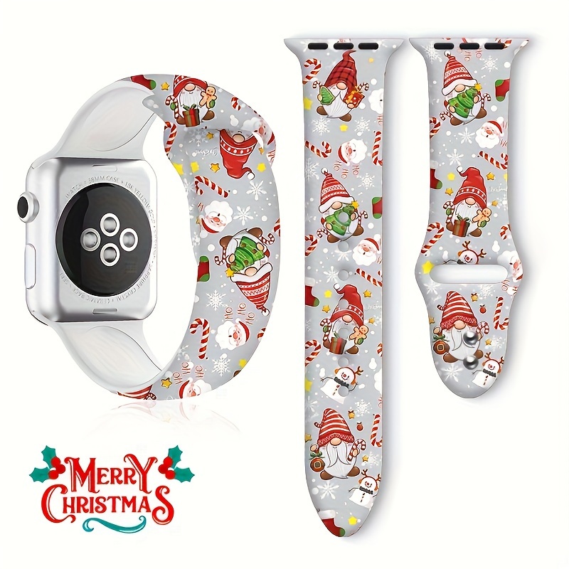 Christmas Socks Style Fashion Silicone Watch Band 38mm 40mm 41mm 42mm 44mm  45mm 49mm Compatible With Apple Watch Series Ultra/se/8/7/6/5/4/3/2/1