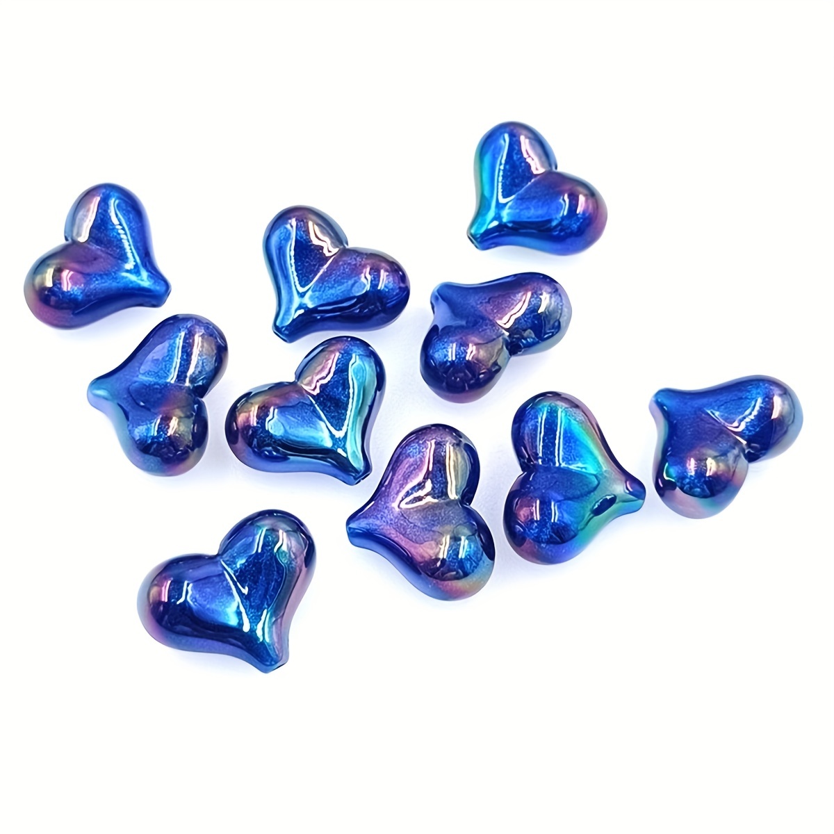 Color Plated Acrylic Vertical Hole Big Peach Heart Beads For - Temu