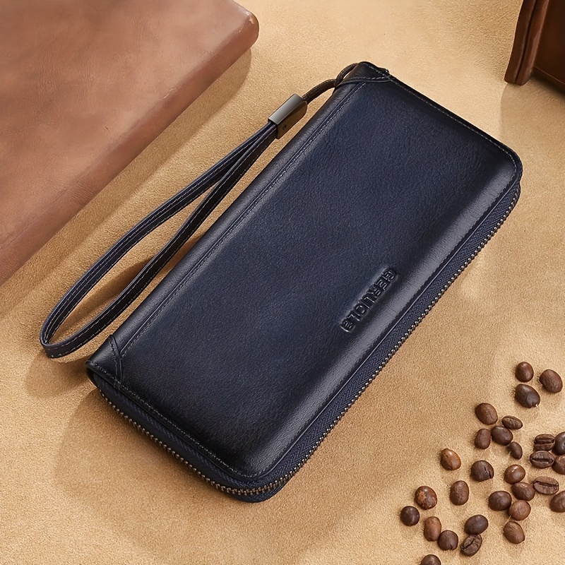 de cuero   para hombre largo   y   de piel de vaca bolso de     de lujo con gran capacidad antirrobo en degradado     n portatarjetas de cr dito bloqueador rfid de capa   de   n de   regalo de   de negocios port til aniversario san   n o cumplea os para   d a       11