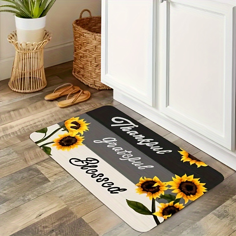 1pc Moderno Patrón Girasol Alfombra Cocina Alfombra Área - Temu Mexico