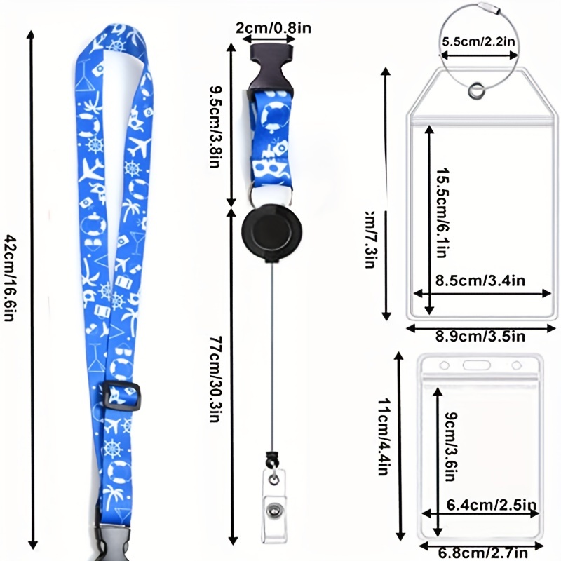 6 Sets Cruise Lanyards for Cruise Ship Cards Retractable Cruise