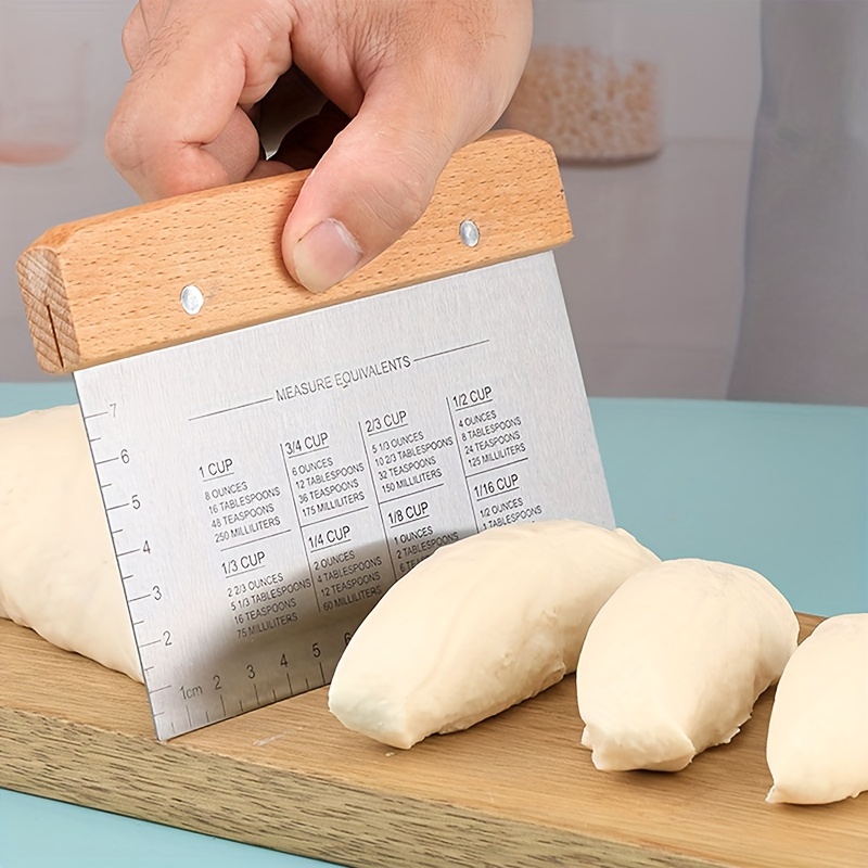 Stainless Steel Scraper With Scale Multi-purpose Dough Cutter Scraper Cutter  For Cutting Bread Dough