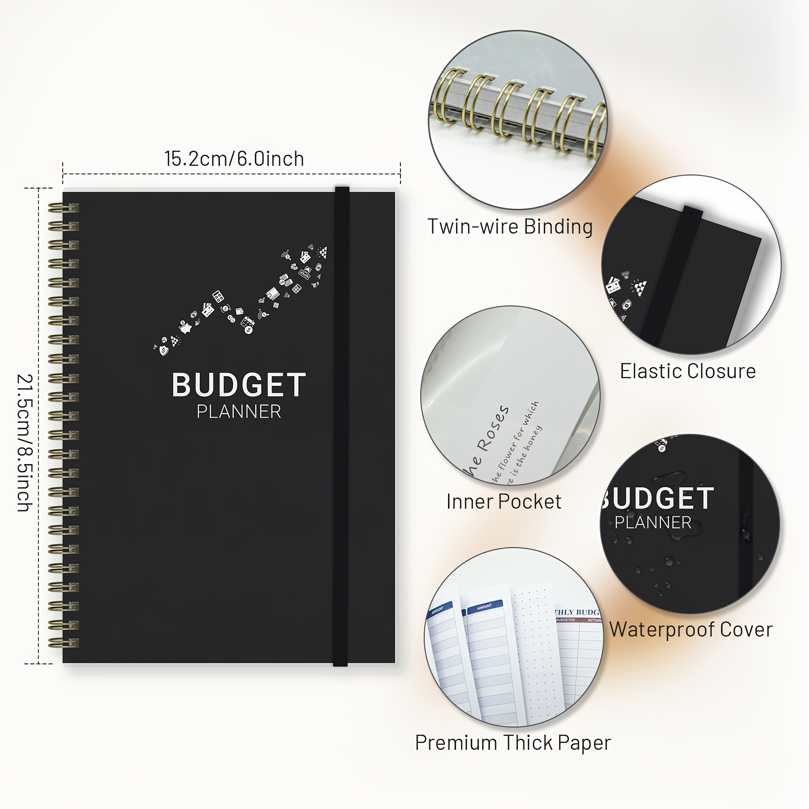  Budget Planner - Monthly Budget Book with Expense Tracker  Notebook, Undated Bill Organizer & Finance Planner to Take Control of Your  Money, 2023-2024 Account Book to Manage Your Finances-Black 