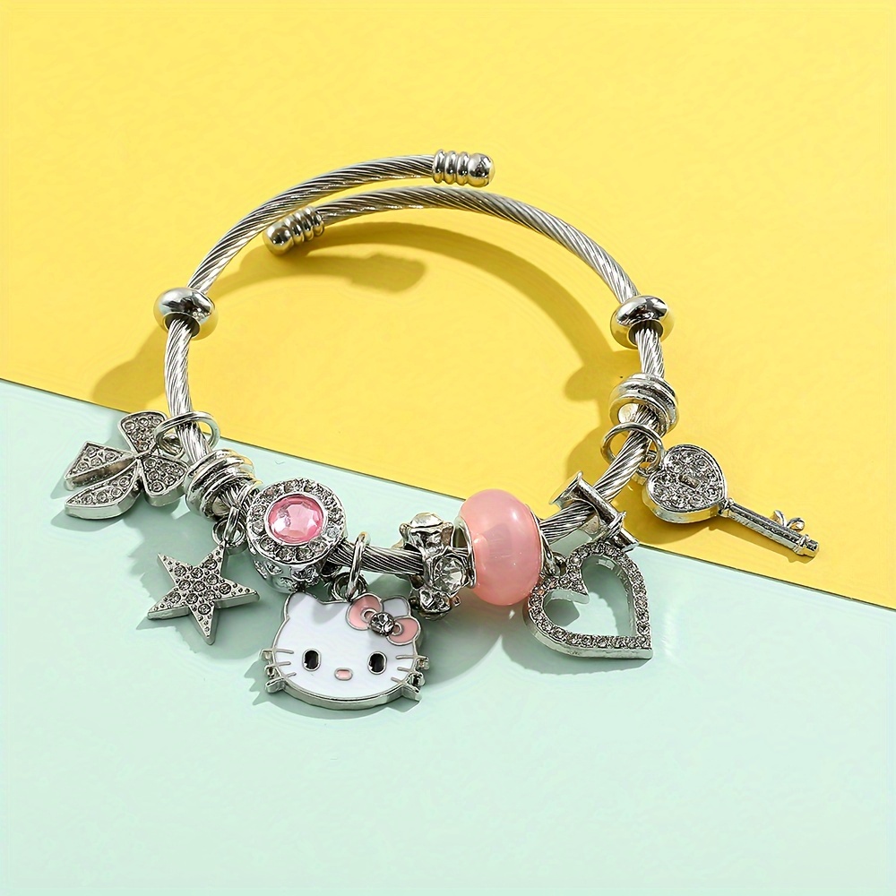 Charm Bracelet for Girls Chain Bracelet, Charms Bracelet DIY Fashion Jewelry - Adjustable Cuff Bracelet Anime Cartoon Accessories Gifts for Women