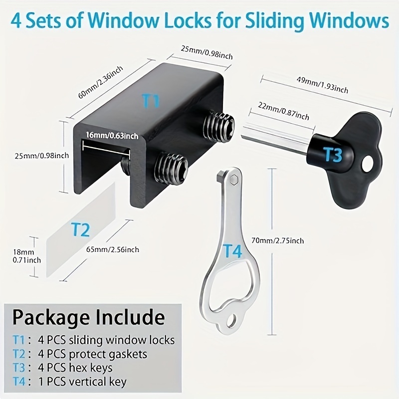 Home And Office Doors Windows Anti theft Key Locks Sliding - Temu